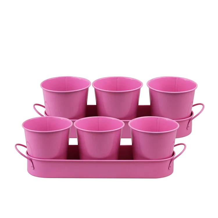 BX Metal Flower Plant Seed Pot Bucket 3 Set Flower Pots