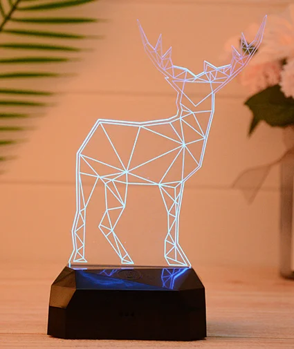 Rechargeable Night Lamp RGB Remote Control Children Night Light 3d Bedside Lamp 3d Optical Illusions Led Night Lamp