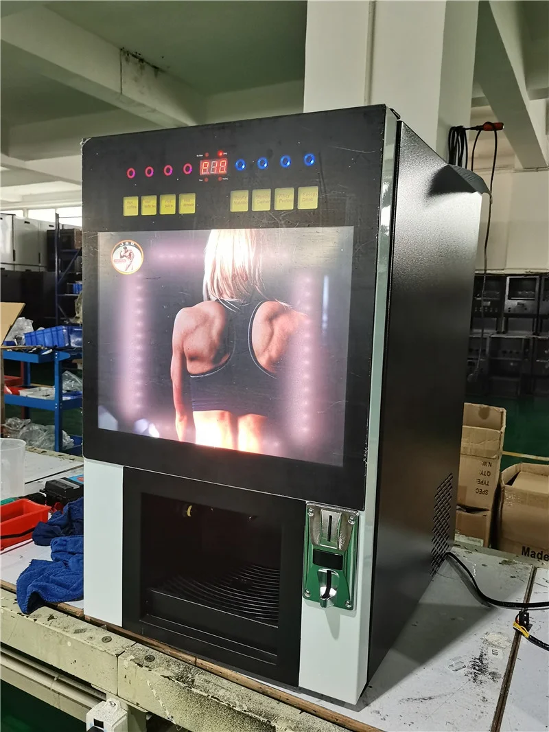 スポーツシェイクドリンク自動販売機付きプロテインディスペンサー