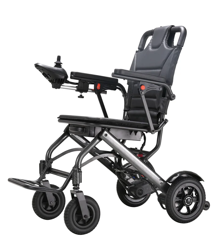 15.3kg feather Lightweight portable Aluminum Handicapped Foldable Power Electric Wheelchair easy to put in the trunk -BZ-XWEA03D