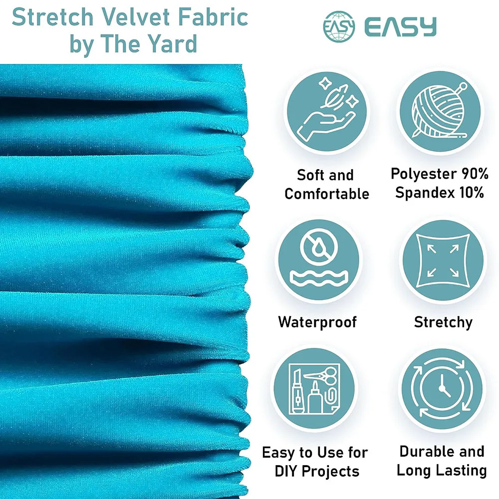Multiple Color 60 Inches Wide Ice 90 Polyester Fabric Soft Stretch Velvet Fabric for Clothing Garment