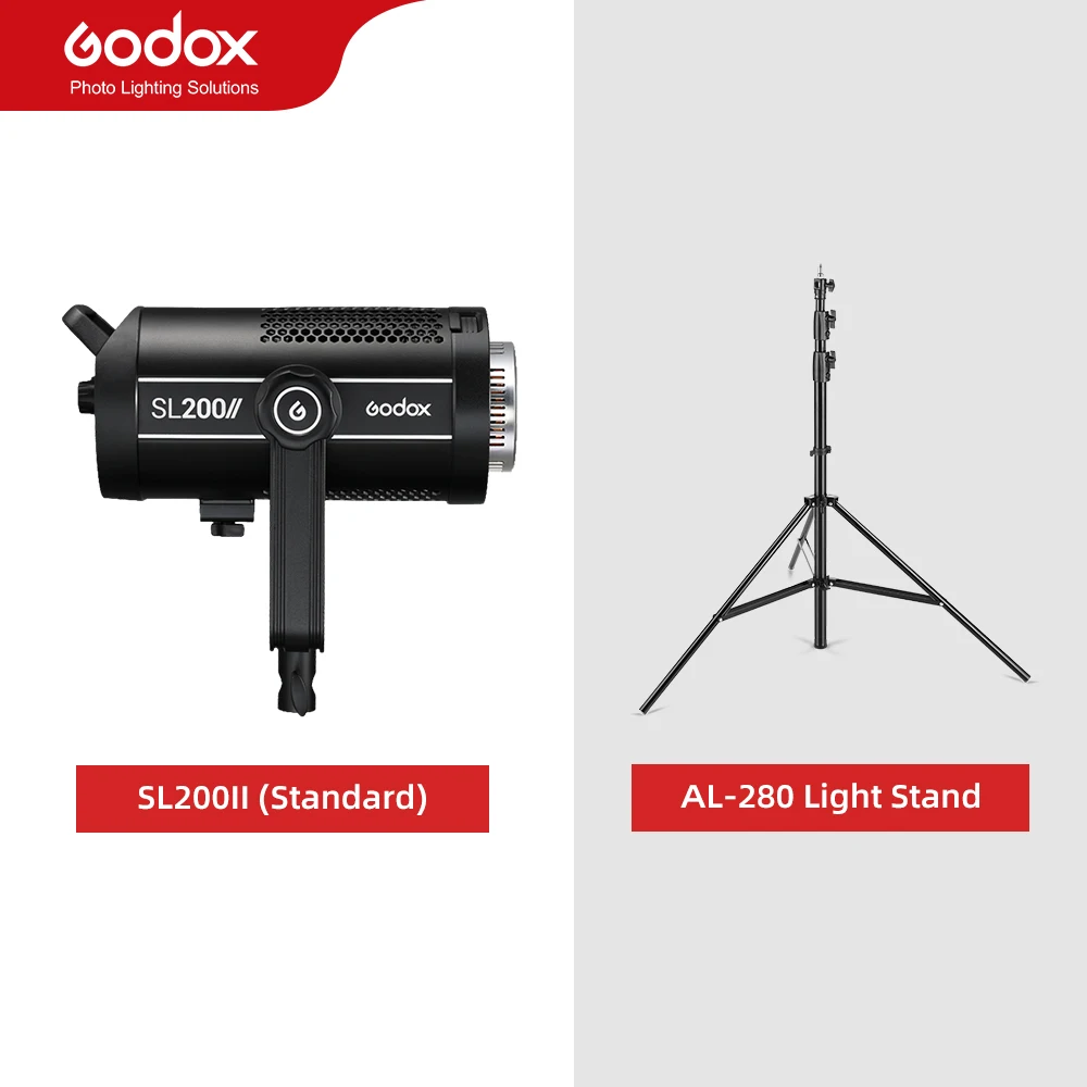m*︎様 Godox SL200 II 2台 キャリーケース＋スタンド LED Godox SL200II 200W LED Video Light, 5600K Bowens Mount, 2.4G