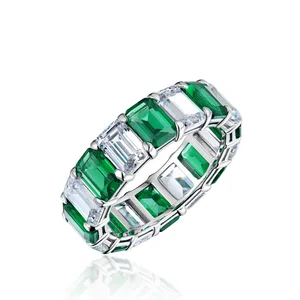 Custom Design Jewelry Green Fake Party 925 Silver Diamond Cz Ring