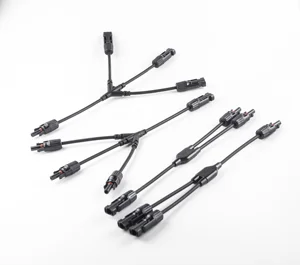 Waterproof 3 in 1 DC 6MM Solar PV Panel Power Extension MC Male Female Adapter Connector Plug T Y Branch Parallel Cable Wire