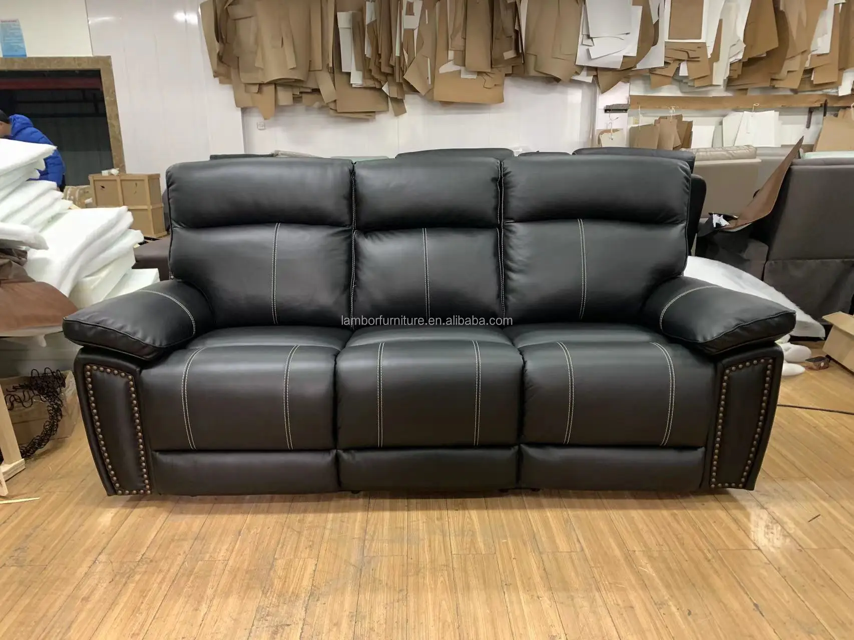 High Quality Luxury Full Leather Living Room Sofa Set Furniture 3 2 1