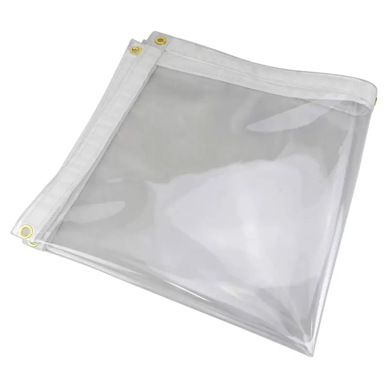 Factory Direct Clear Transparent Tarpaulin PVC Reinforced Film Fabric Custom Cutting Tarp Mesh Fabric