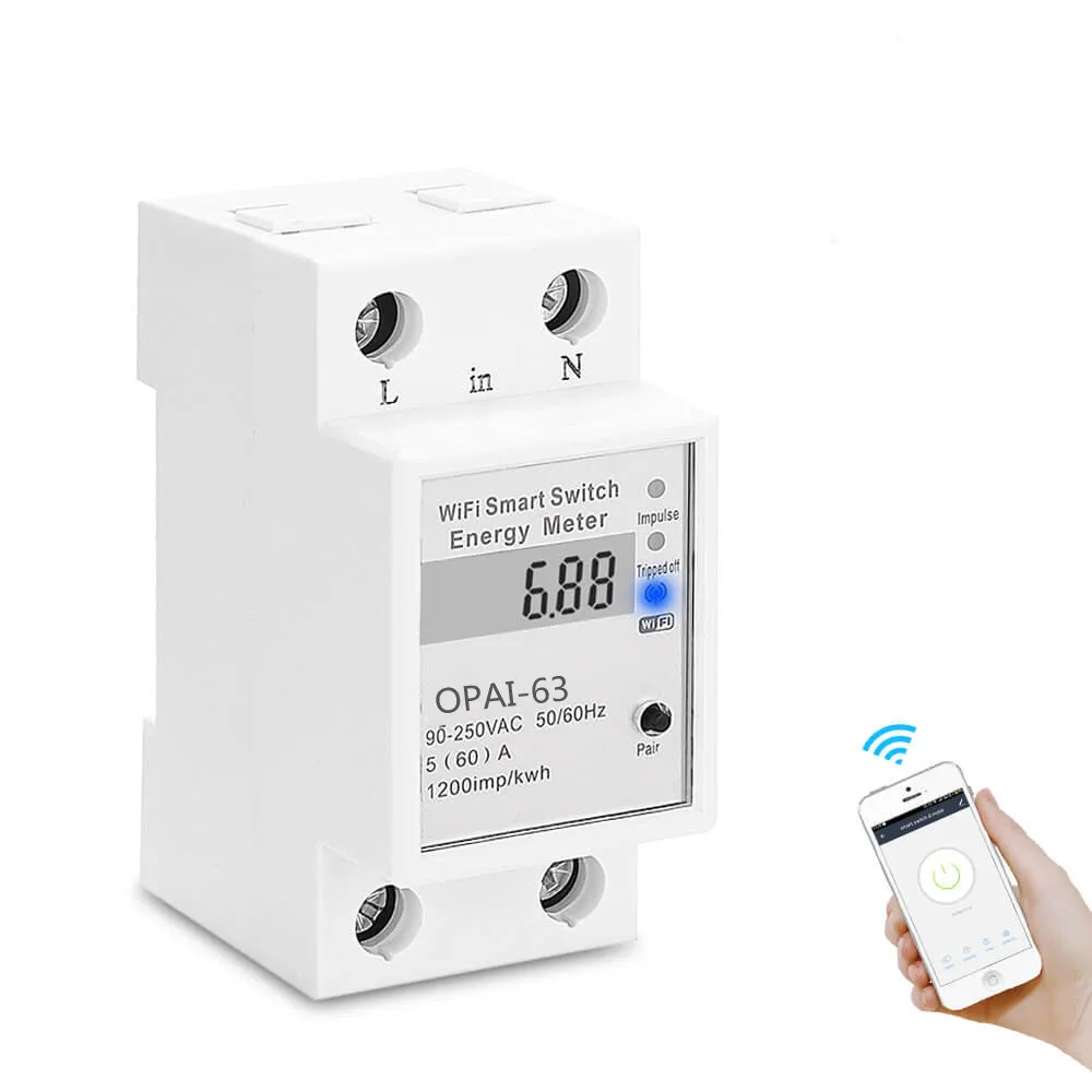Tuya WIFI Remote Control Smart Switch with Energy Monitoring for Smart Home Tuya Energy Meter