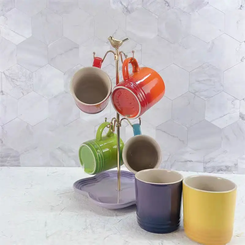 Ceramic Tea Mug for Hot Tea Cups Orange Yellow Kiln Change Glaze for Office and Home Horoscope Coffee Mugs Gifts manufacture