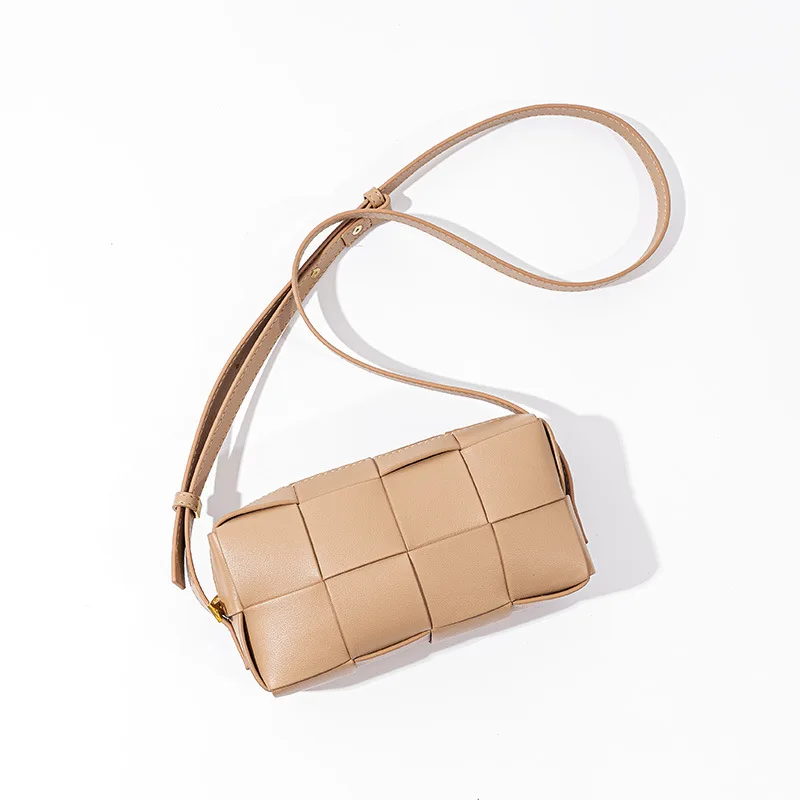 New Arrival Knit Weave Design High Quality Hot Sale Leather Single Shoulder Lady Bag Sling Bag Leather Crossbody Bag for Woman
