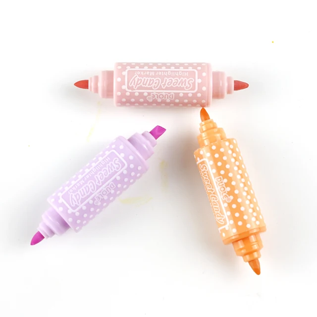 Thirty Percent Discount Cartoons Multi Color Candy Plastic Multicolor Fancy Pastel Kawaii Marker Highlighter Pen