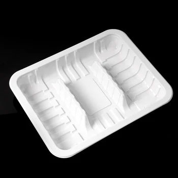 Eco Friendly Meat Beef  Frozen Dough Blister Packaging  3 compartment Tray Food Grade Plastic Food MAP Tray Box Disposable