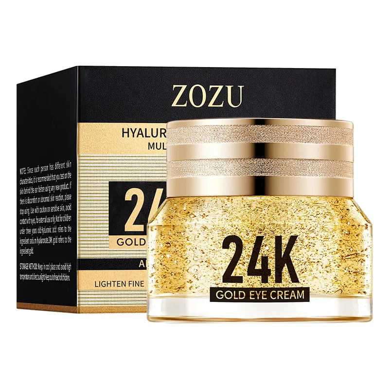 Private Label Eye Cream for Dark Circles and Puffiness OEM ZOZU Anti Wrinkles Collagen 24k Gold Eye Cream