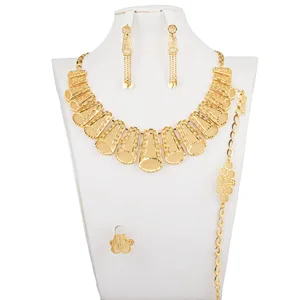 Fine Jewelry Pendants & Charms 24k Gold Plated Brass Jewelry Jewellery Set