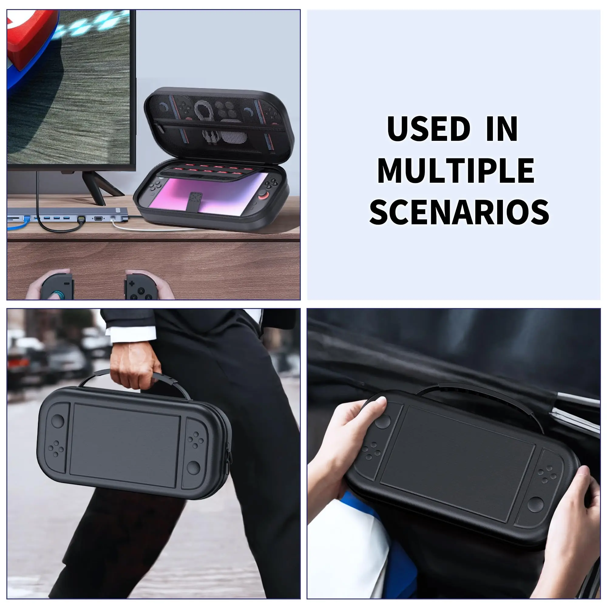product laudtec carrying case for switch 2 2025 portable travel storage case for larger capacity carry hand bag pouch-8
