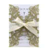 Yellow gold Glitter cover+insert+envelope+Bow