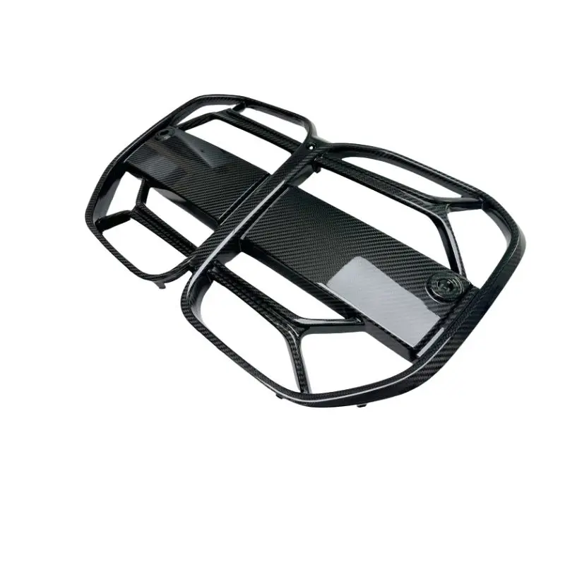 product tiypeor carbon fiber front bumper grille with acc for bmw 4 series g22 csl style front bumper double kidney center grill frame-5