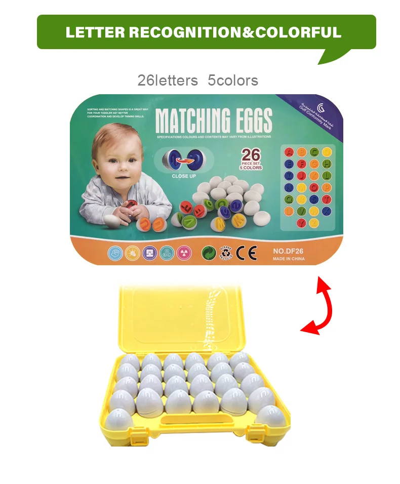Matching Egg Set Toddler Egg Toys Learning Educational Color Shape & Sorting Recognition Toys Easter Eggs for Kids