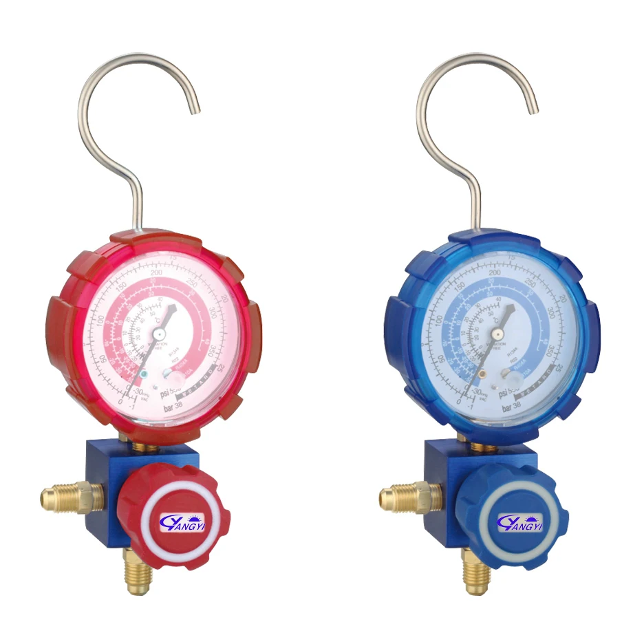 R32 R410A R134a R22サイトグラス付きシングルマニホールド