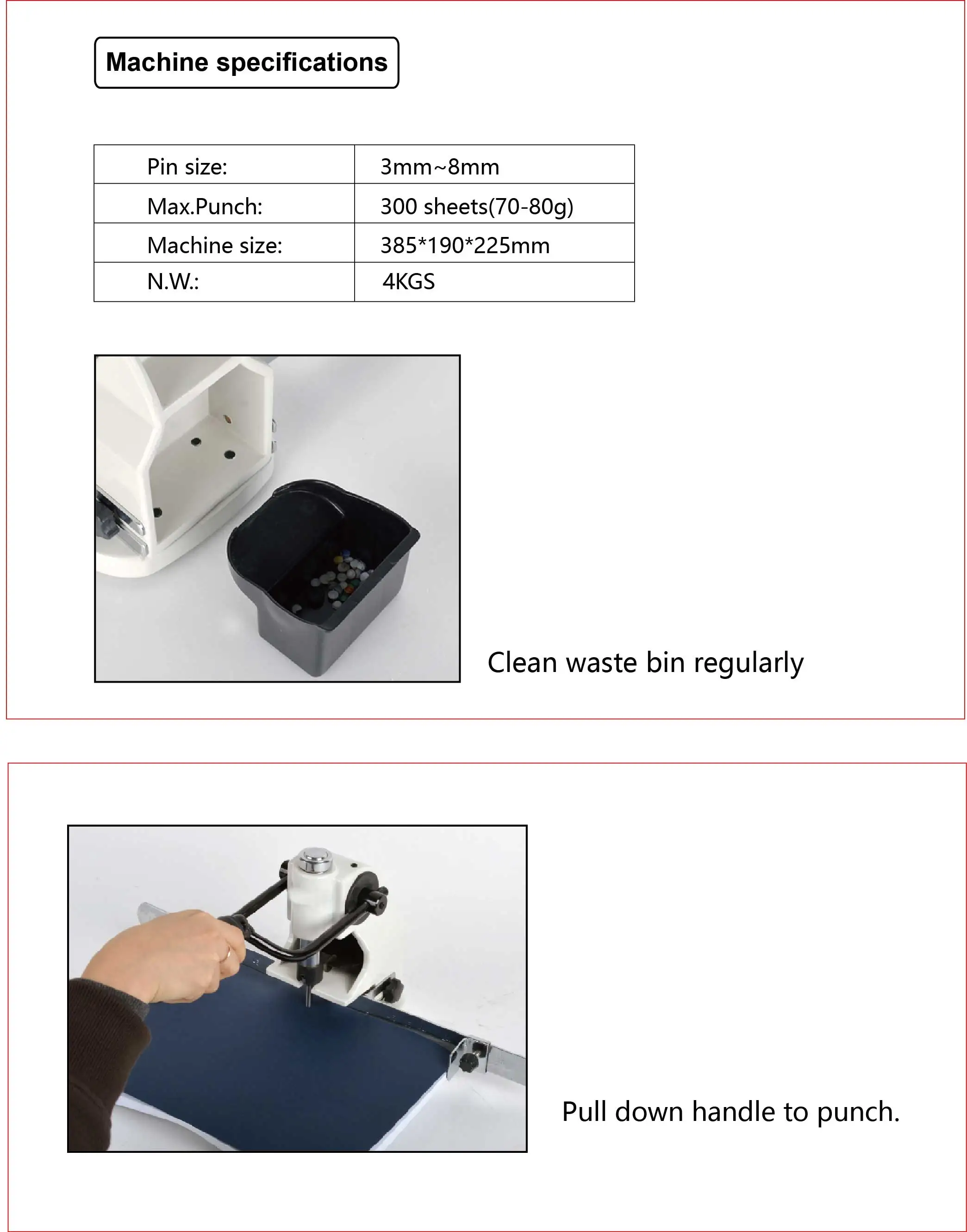 Wall Calendar Loosen Leaf Laminator CYT30 Single Hole Punching Machine With 4mm-8mm Round Hole Paper Margin Adjustable