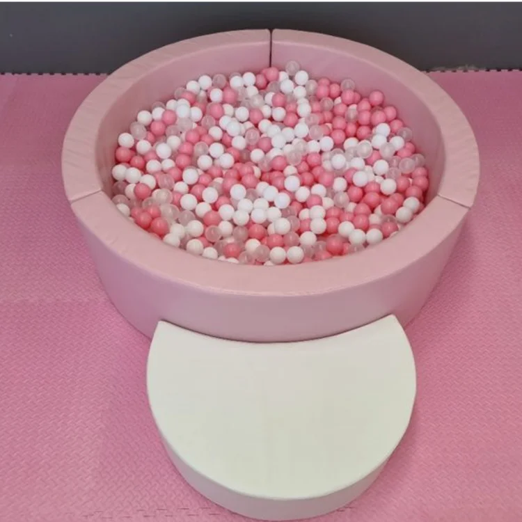 Popular White Pink Pastel Ball Pit With Slide White Toddlers Adult Soft