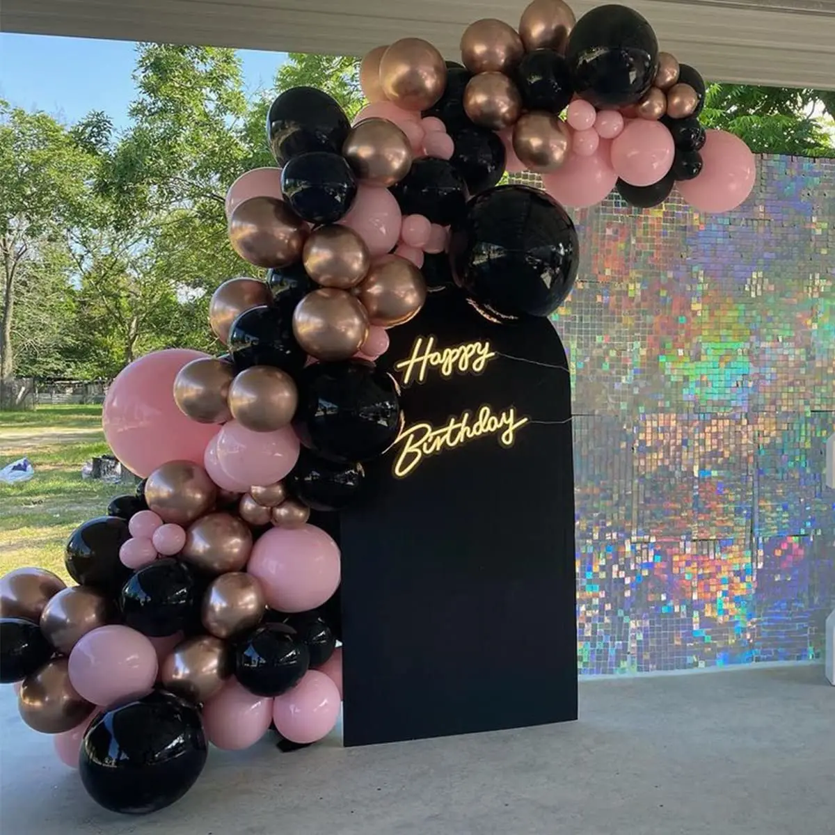 Black Golden Balloons Set Pink Gold Chrome Latex Balloon Garland Arch Kit  Wedding Birthday Party Background Decoration - Buy Pink Black Balloon  Garland Nude Double Stuffed Latex Pastel Balloons Arch Kit For