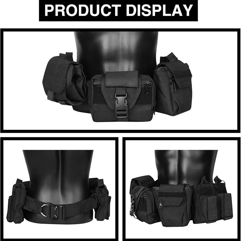 Wholesale Premium Durable Tactical Sport Enthusiasts Belt with Pouches High Density Security Duty Equipment Duty Belts