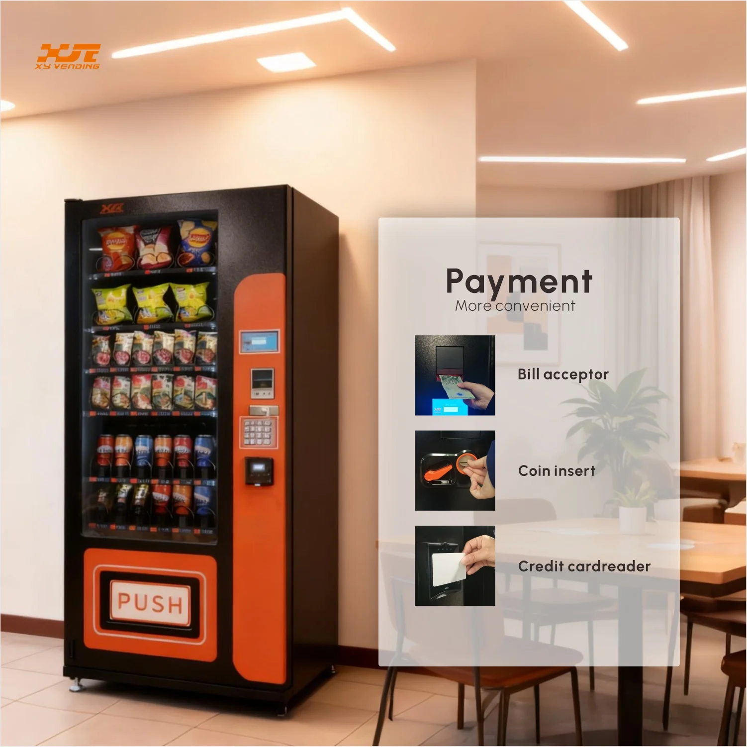 中国本土自動販売機プリングルススナックドリンク自動販売機LCD