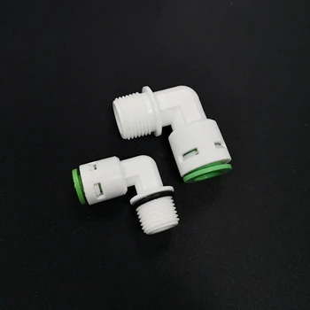 RO Water Purifier Plastic Water L Type Quick Fitting Connector Free Clip Quick Fitting 1/4" Tube to Thread 3/8" Elbow Connect