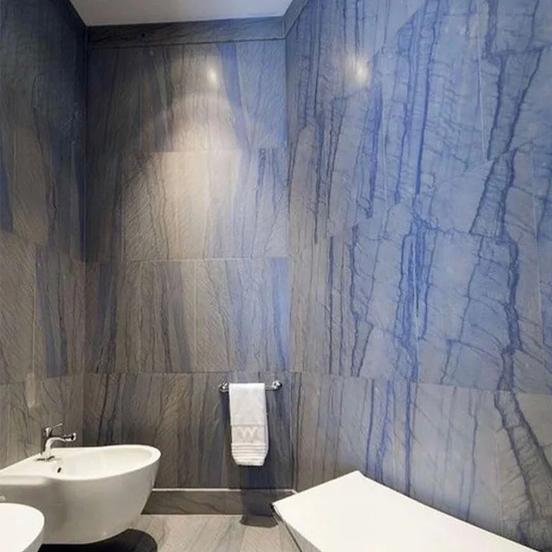 לוח אבן טבעית יוקרתית כחולה מאזול מקאובה מבразיל למחיצות פנים, מרמר אזול מקאובאס בדרגה גבוהה לפרויקטים הוטליים