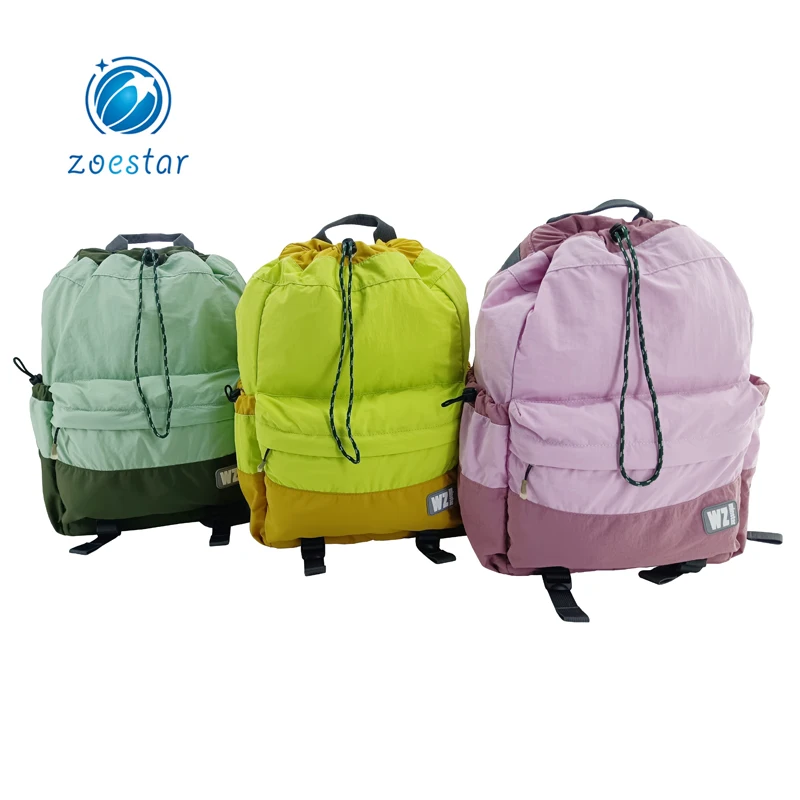 Soft and Multi-colors Drawstring Backpack Bag Gym Sports Daily String Bags padded Shoulder Straps details