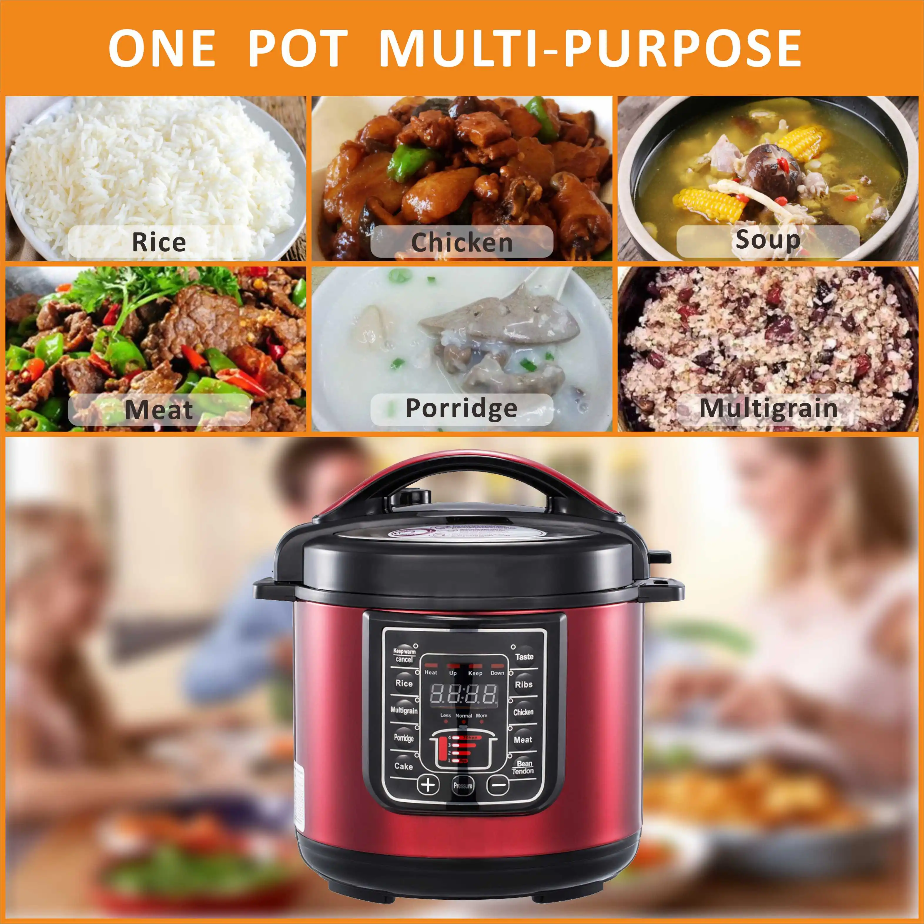 Ewant New 6L Multifunctional Stainless Steel Household Commeciral Electric Pressure Cooker