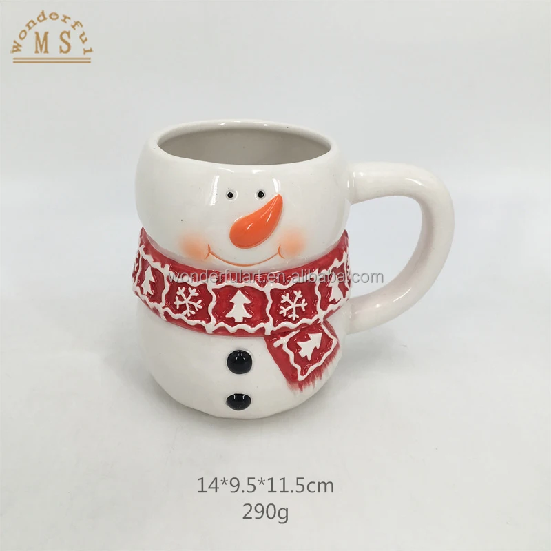 3D christmas snowman shaped coffee mugs milk mug ceramic cup kitchen tableware drinkware gift home decor for Xmas festival
