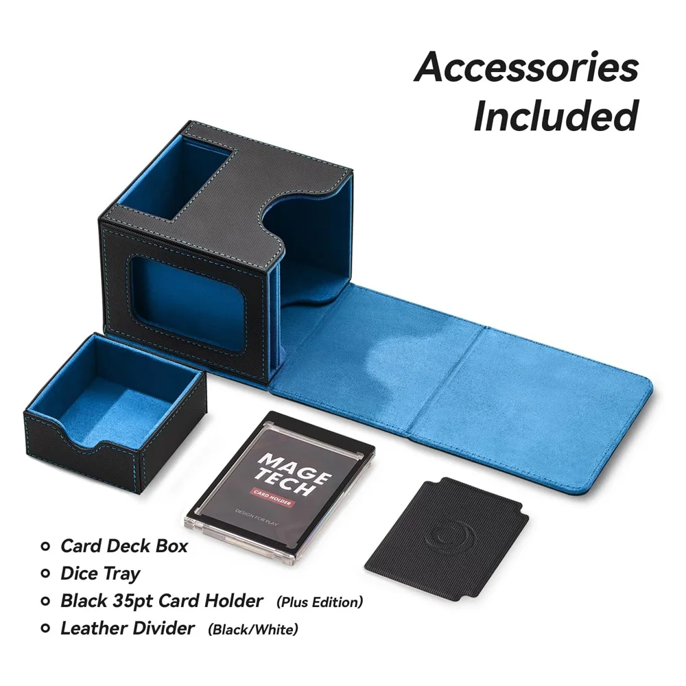 Commander Deck Box for MTG with Dice Tray - Commander Window Display Fits 100 Double-Sleeved Cards