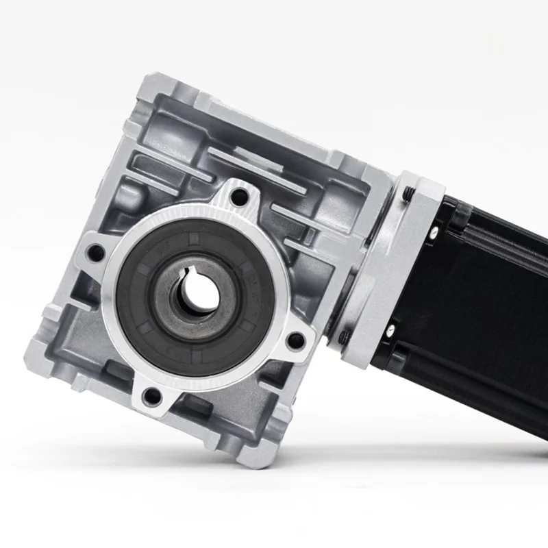 Umot Big Torque Heavy-Duty 72.5Nm 24v Dc Worm Gear With 90 Degree Gearbox Right Angle Reducer Electric Motor for Ac Servo Motor