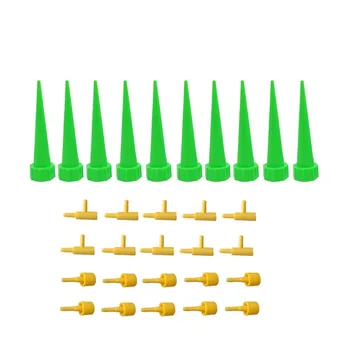 10pcs Green Self Watering Spikes Automatic Watering Home Use Flower Watering Device with Adjustable Timer