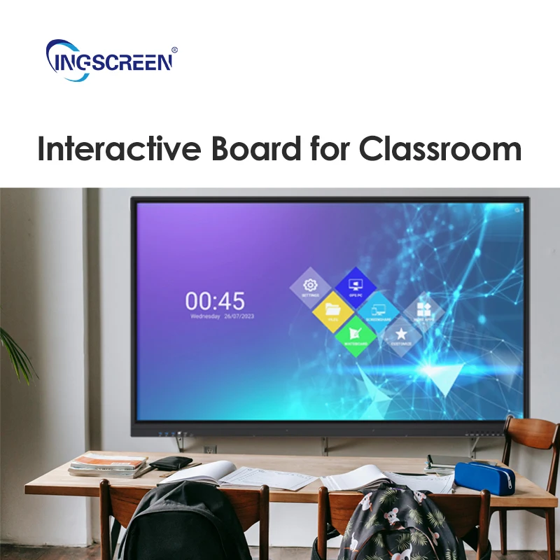 INGSCREEN Custom 65Inch Touch Screen Monitor Led Flat Panel White Board Digital Interactive Whiteboard Smart Board for Classroom