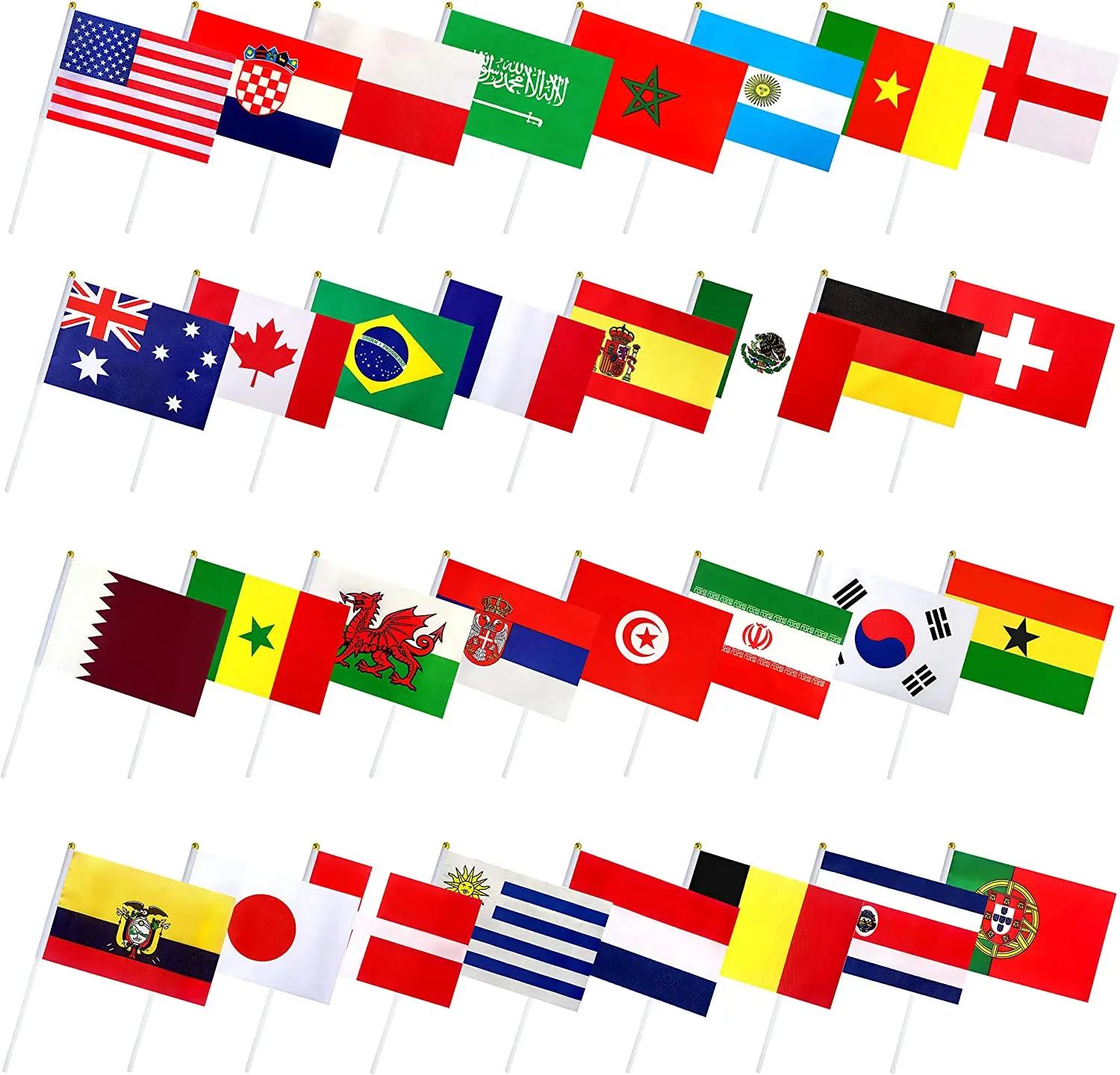100%polyester 14*21cm Puerto Rico Mini Hand Held Stick Flag