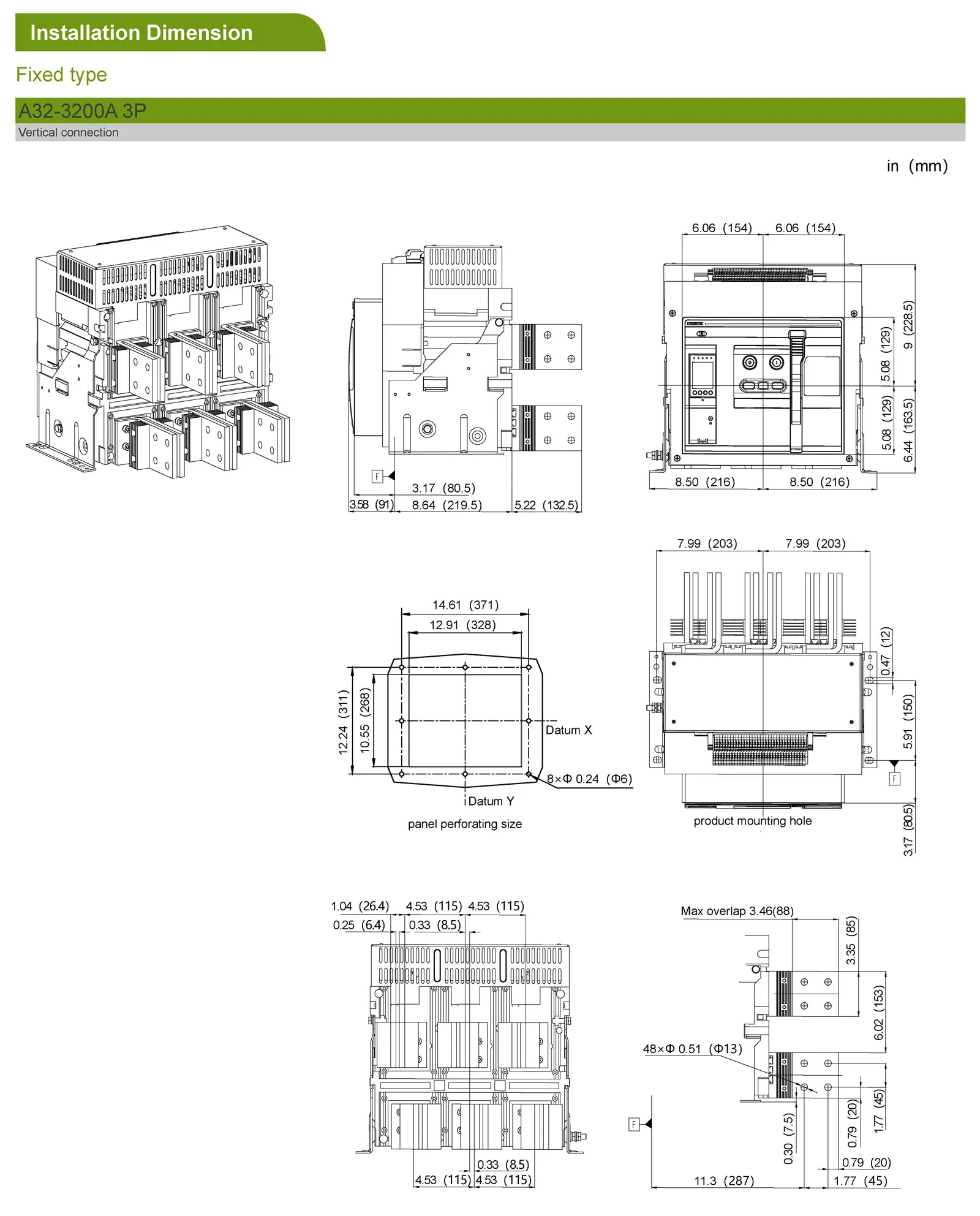 Noark Electric original brand A32 A40 3 Pole 4 Pole 2000 Amp 3200 Amp 4000 Amp 65kA 85kA 100kA ACB UL1066 Circuit Breakers