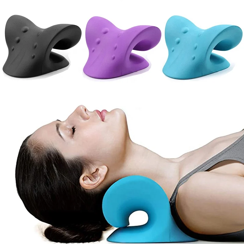 L0093 Neck Shoulder Relaxer Pain Ease Cervical Traction Device Neck Massager Pillow Cushion Neck Stretcher Muscle Relax