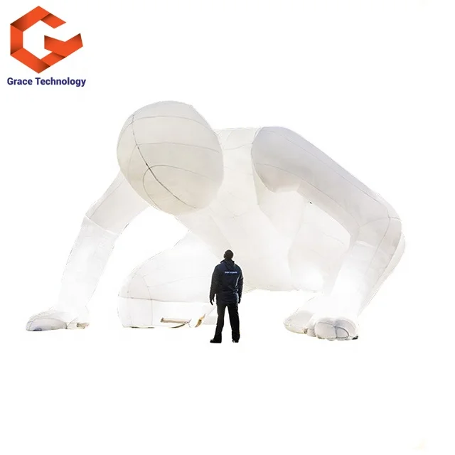 Custom Giant Inflatable Human Model Festivals LED Lamp Balloon Character Party Event Digital Printing Oxford Sea Available