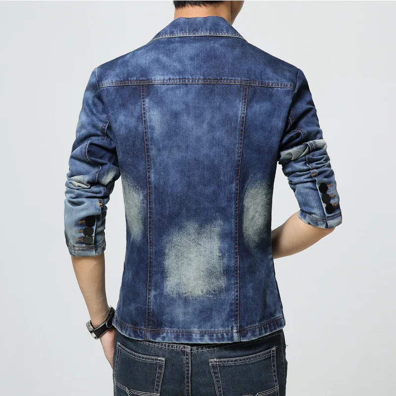 Wholesale Men's Jacket Fashion Slim Washed Street Wear Trendy Denim Jackets for Man
