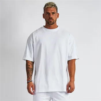 Custom Logo Men Clothes Blank 100% Cotton T-shirt Men's Oversized Tshirt Print Logo Custom Embroidered T Shirt