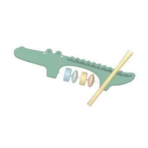 Kids Educational Toys  Crocodile Design Wooden Rattle Educational Toy for Unisex Kids 18M+
