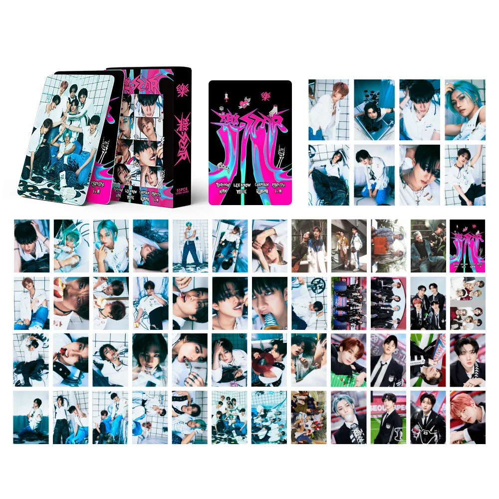 55Pcs KPOP Stray Kids LOMO Cards Album - HyunJin, Felix & BangChan