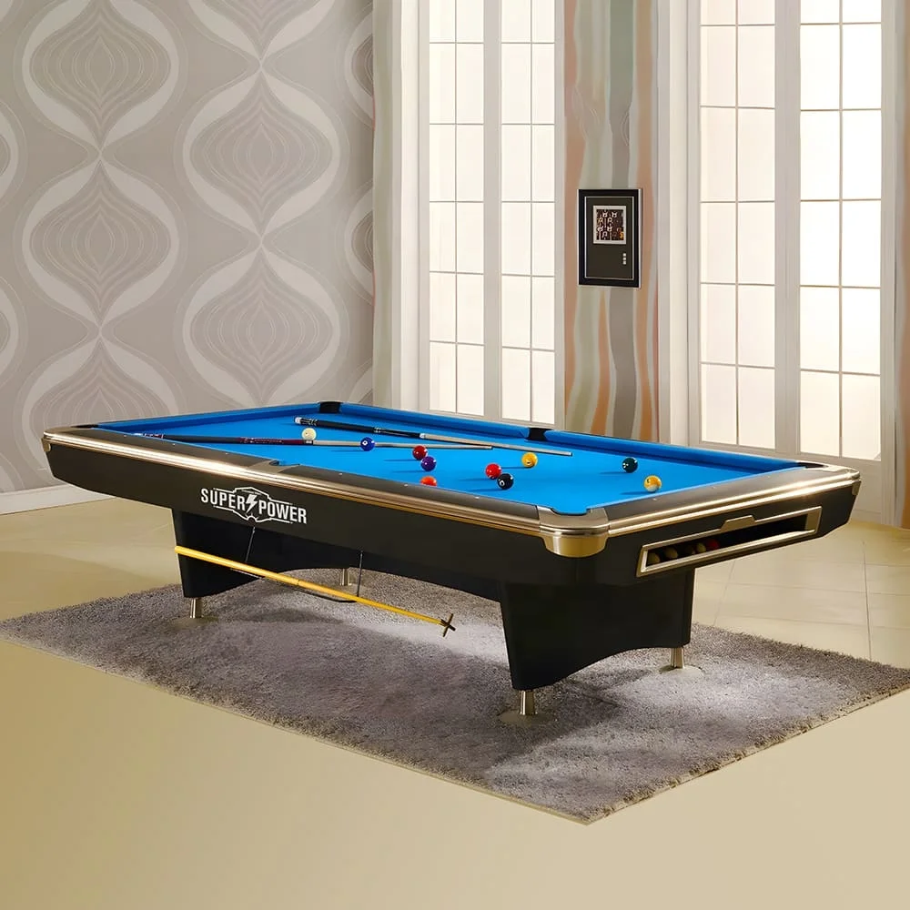 Factory Wholesale Superpower 6th Generation Slate 9ft American Indoor Pool Table for Club Use
