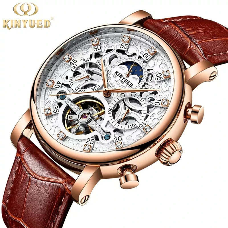 kinyued skeleton tourbillon mechanical watch men Alibaba