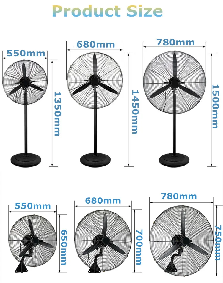 Cooling Industrial Stand Fan, 650mm, ORL, Wall - detail 20