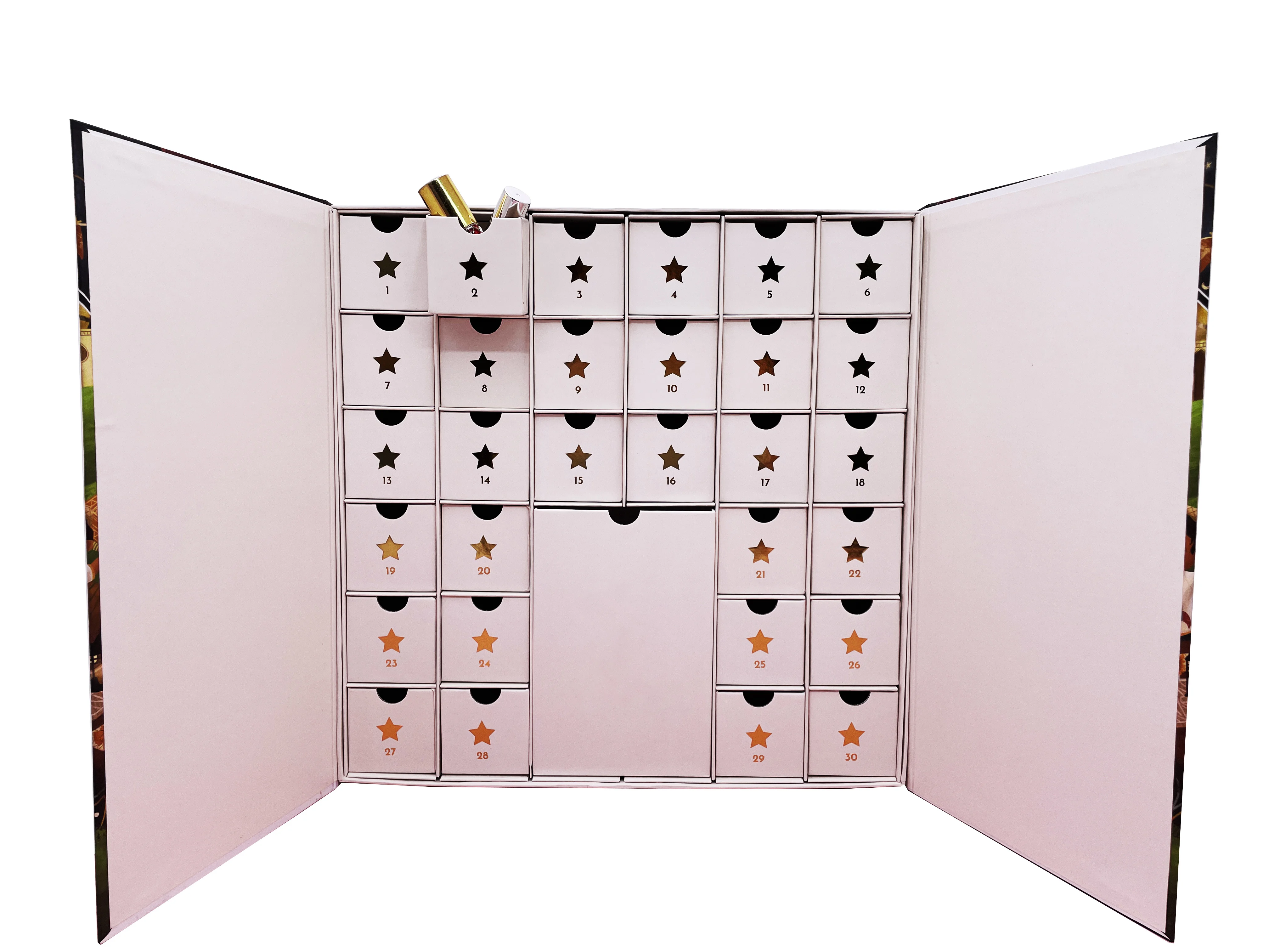 Customized ProductCustom Advent Calendar Empty Luxury Cardboard Paper Gift Beauty Cosmetic Packaging Countdown Advent
