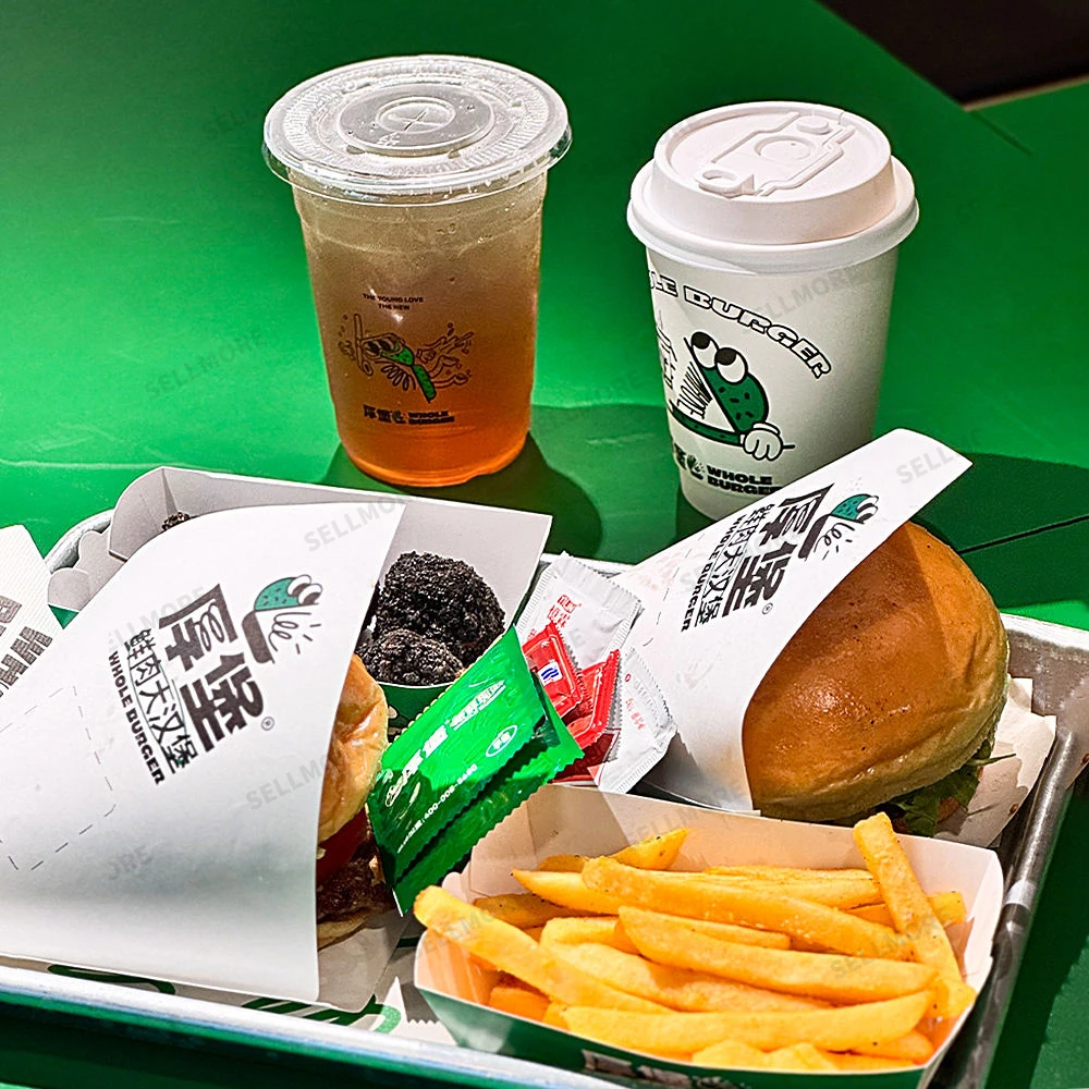 Uređene štampane brze hrane ulje otporne prženi čipsovi Snack papirna vreća Ravno usta