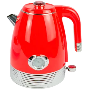 Factory Price 1500W Retro Style Electric Kettle 1.8L Stainless Steel RED Temperature Display 360 Rotation Boil Dry Protection